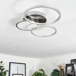 hofstein Plafonnier Hosum LED Nickel mat, 1 lumière