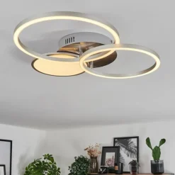 hofstein Plafonnier Hosum LED Nickel mat, 1 lumière