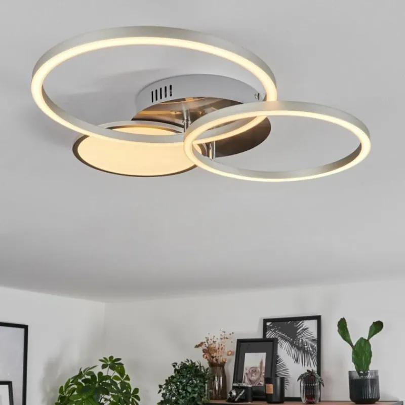 hofstein Plafonnier Hosum LED Nickel mat, 1 lumière