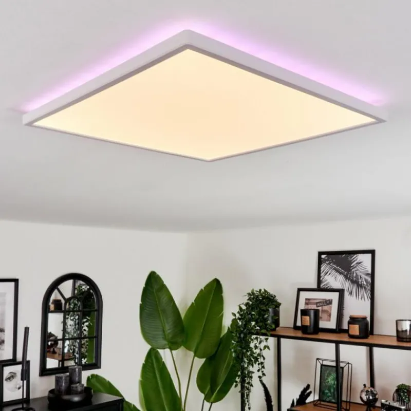 hofstein Plafonnier Hotinhas LED Blanc, 1 lumière, Télécommandes, Changeur de couleurs