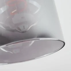 Suspension Verre Fumé-hofstein Plafonnier Hunouri Noir, 3 lumières