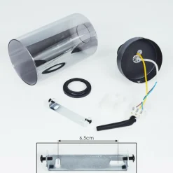 Suspension Verre Fumé-hofstein Plafonnier Hunouri Noir, 1 lumière