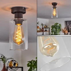 hofstein Plafonnier Hunouri Noir, 1 lumière