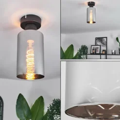 hofstein Plafonnier Hunouri Noir, 1 lumière