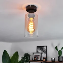 hofstein Plafonnier Hunouri Noir, 1 lumière