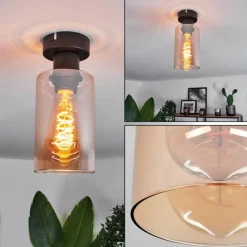 hofstein Plafonnier Hunouri Noir, 1 lumière