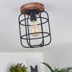 Lampes Vintages & Rétros-hofstein Plafonnier Husvik Bois foncé, 1 lumière