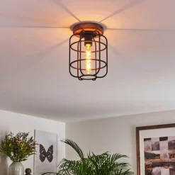 Lampes Vintages & Rétros-hofstein Plafonnier Husvik Bois foncé, 1 lumière