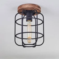 Lampes Vintages & Rétros-hofstein Plafonnier Husvik Bois foncé, 1 lumière