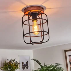 Lampes Vintages & Rétros-hofstein Plafonnier Husvik Bois foncé, 1 lumière