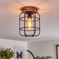 Lampes Vintages & Rétros-hofstein Plafonnier Husvik Bois foncé, 1 lumière