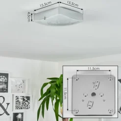 hofstein Plafonnier Hutton LED Chrome, 1 lumière