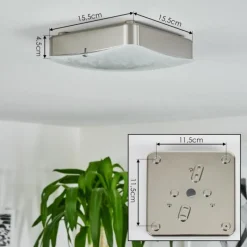 hofstein Plafonnier Hutton LED Nickel mat, 1 lumière