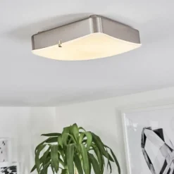 hofstein Plafonnier Hutton LED Nickel mat, 1 lumière