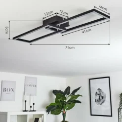 hofstein Plafonnier Hyacinthe LED Chrome, Noir, 1 lumière