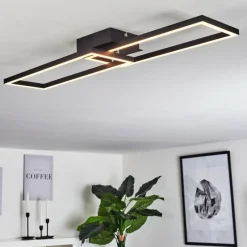 hofstein Plafonnier Hyacinthe LED Chrome, Noir, 1 lumière