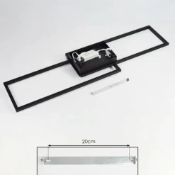 hofstein Plafonnier Hyacinthe LED Chrome, Noir, 1 lumière