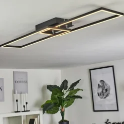 hofstein Plafonnier Hyacinthe LED Chrome, Noir, 1 lumière