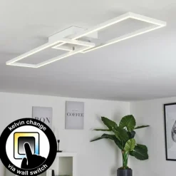 hofstein Plafonnier Hyacinthe LED Chrome, Blanc, 1 lumière