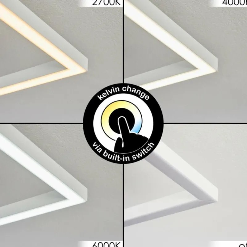 hofstein Plafonnier Hyacinthe LED Chrome, Blanc, 1 lumière