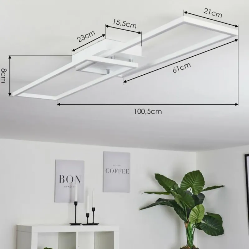 hofstein Plafonnier Hyacinthe LED Chrome, Blanc, 1 lumière