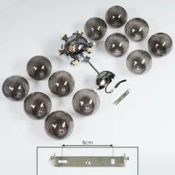 hofstein Plafonnier Hyco Chrome, 12 lumières