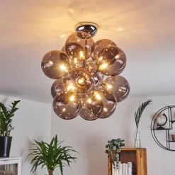 hofstein Plafonnier Hyco Chrome, 12 lumières