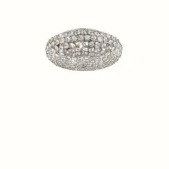 Luminaires Orientaux-Luminaires Ideallux Plafonnier Ideal Lux KING Chrome, Aspect cristal, 5 lumières