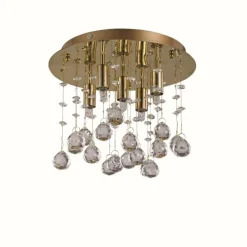 Lampes Dorées-Luminaires Ideallux Plafonnier Ideal Lux MOONLIGHT Or, Aspect cristal, 5 lumières