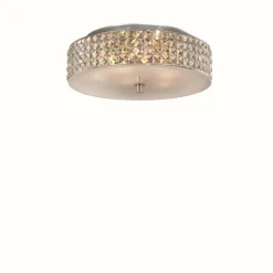 Luminaires Ideallux Plafonnier Ideal Lux ROMA Chrome, Aspect cristal, 6 lumières* Plafonniers