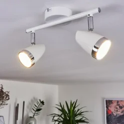 hofstein Plafonnier Idlewild LED Chrome, Blanc, 2 lumières