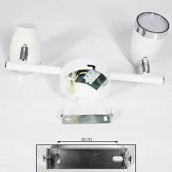 hofstein Plafonnier Idlewild LED Chrome, Blanc, 2 lumières