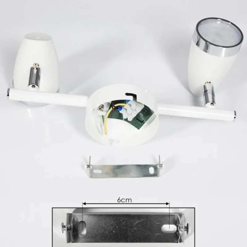 hofstein Plafonnier Idlewild LED Chrome, Blanc, 2 lumières