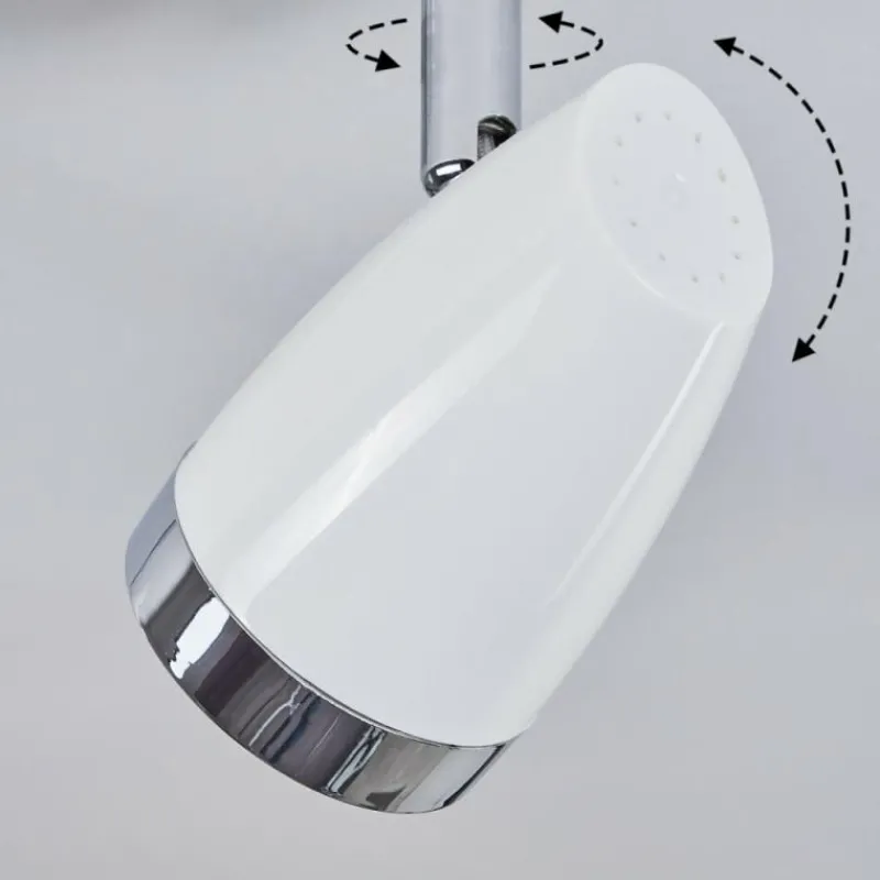 hofstein Plafonnier Idlewild LED Chrome, Blanc, 2 lumières