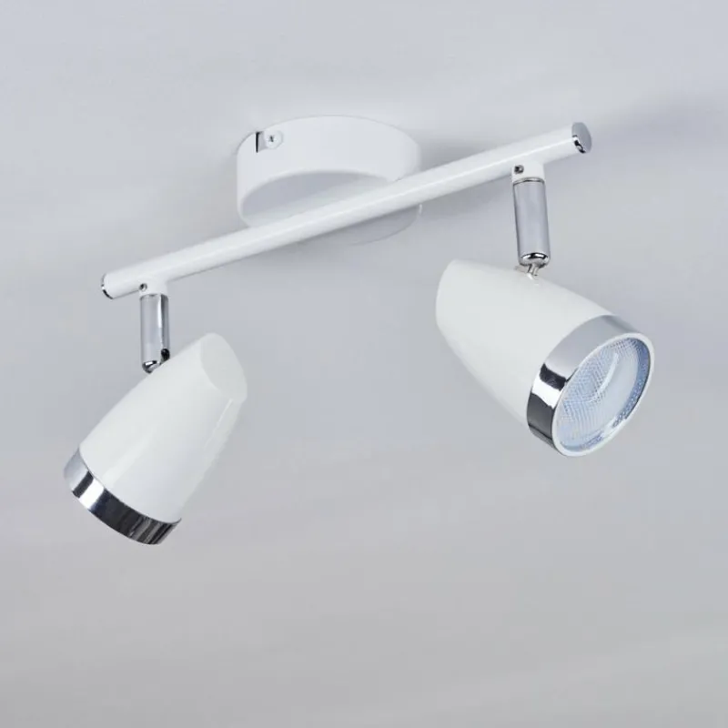 hofstein Plafonnier Idlewild LED Chrome, Blanc, 2 lumières