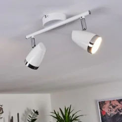 hofstein Plafonnier Idlewild LED Chrome, Blanc, 2 lumières