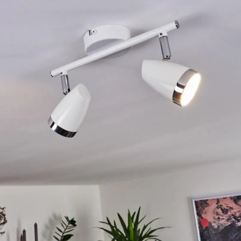 hofstein Plafonnier Idlewild LED Chrome, Blanc, 2 lumières