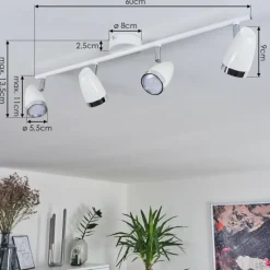 hofstein Plafonnier Idlewild LED Chrome, Blanc, 4 lumières* Spots Et Projecteurs