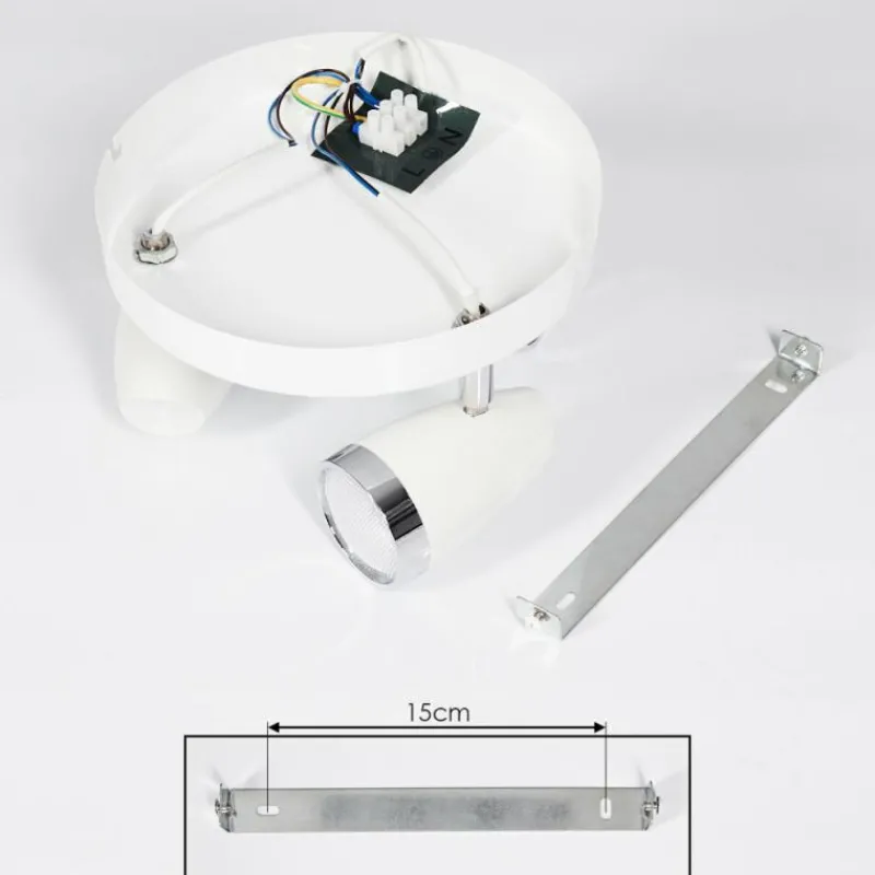 hofstein Plafonnier Idlewild LED Chrome, Blanc, 3 lumières