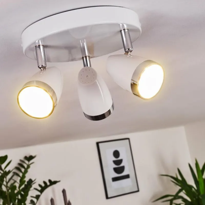 hofstein Plafonnier Idlewild LED Chrome, Blanc, 3 lumières