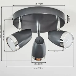 Lampes Industrielles-hofstein Plafonnier Idlewild LED Noir, 3 lumières