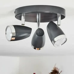 Lampes Industrielles-hofstein Plafonnier Idlewild LED Noir, 3 lumières