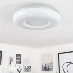 Idual Plafonnier Daphnis LED Argenté, Blanc, 1 lumière, Télécommandes, Changeur de couleurs