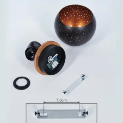 Lampes Vintages & Rétros-hofstein Plafonnier Imana Bois foncé, Noir, 1 lumière