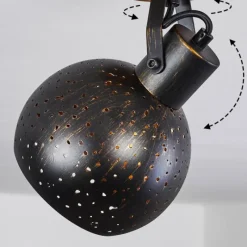 Lampes Vintages & Rétros-hofstein Plafonnier Imana Bois foncé, Noir, 1 lumière