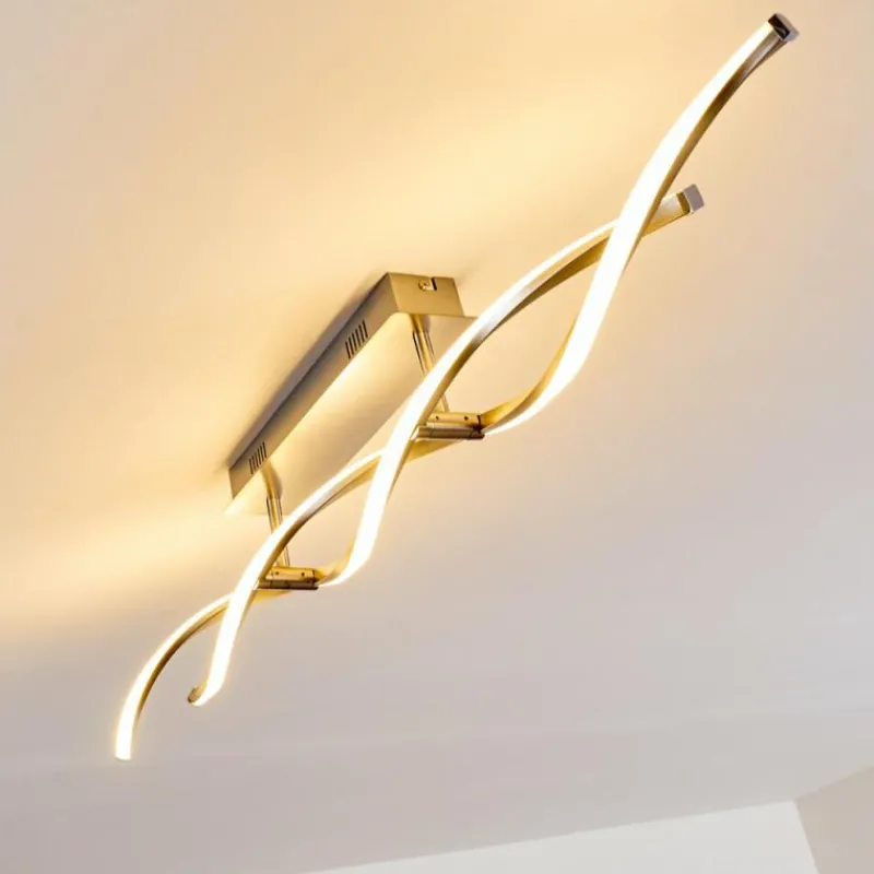 hofstein Plafonnier Imatro LED Nickel mat, 2 lumières