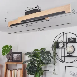 hofstein Plafonnier Inzino LED Écru, Noir, 2 lumières