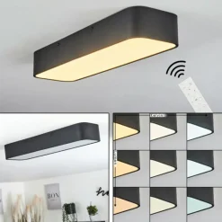 Lampe Plafonnier Iriondo LED Noir, 1 lumière, Télécommandes* Éclairage Led