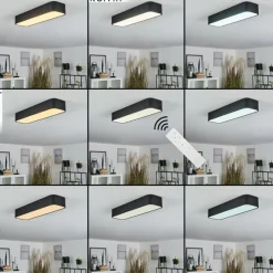 Lampe Plafonnier Iriondo LED Noir, 1 lumière, Télécommandes* Éclairage Led