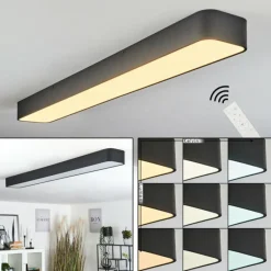 hofstein Plafonnier Iriondo LED Noir, 1 lumière, Télécommandes